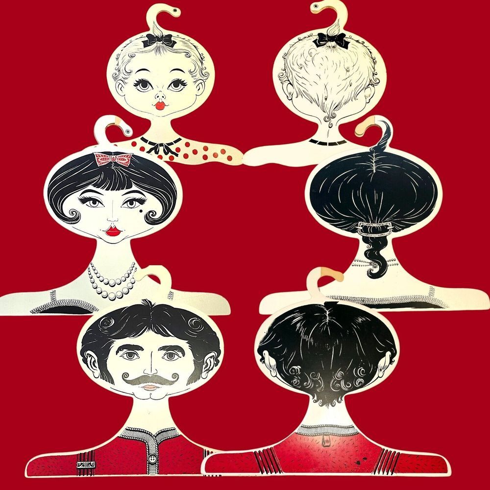 1960's-70"s Mod Face Hangers , Boutique Clothing Display‎ Hangers
